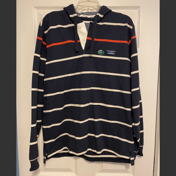 Men's L.L. Bean LakeWashed Rugby Hoodie - Size Med - Picture 1 of 2